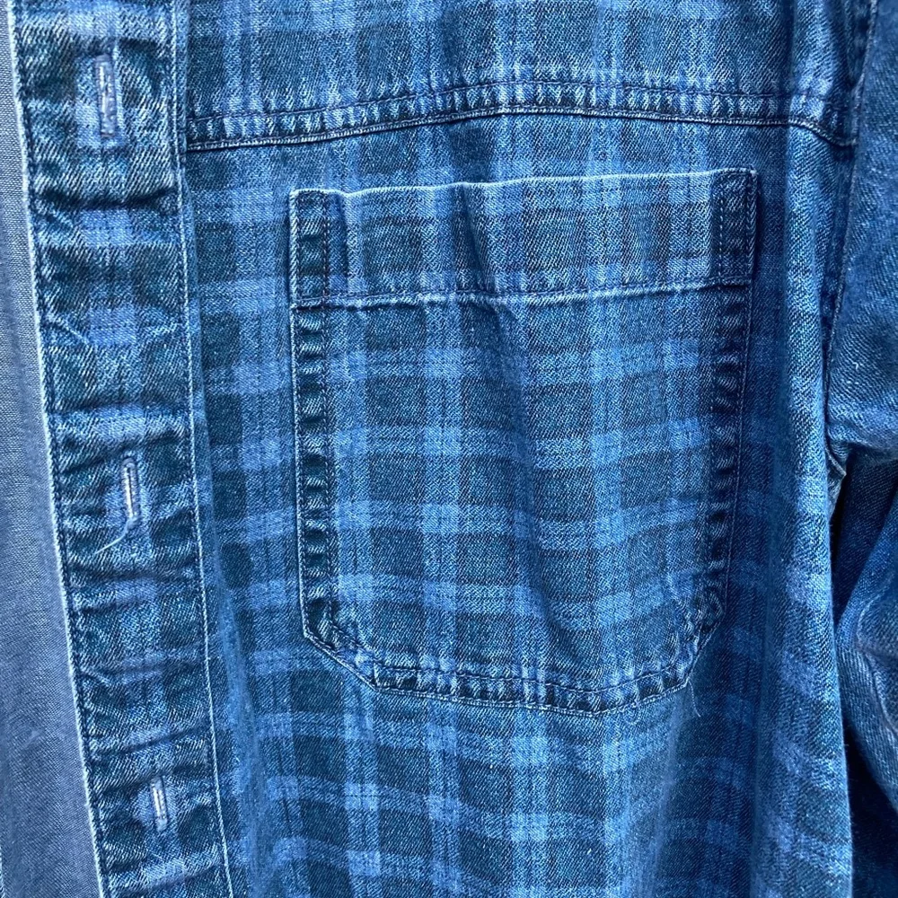 Plaid Denim 90s Button-Up Vintage Sonoma - Picture 4 of 8